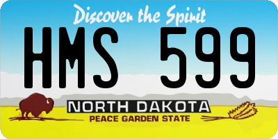 ND license plate HMS599