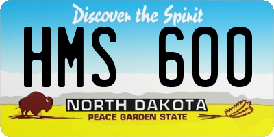ND license plate HMS600