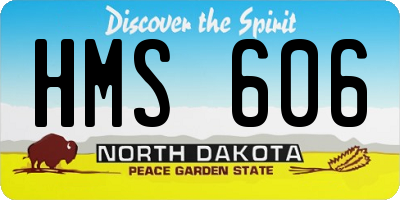 ND license plate HMS606