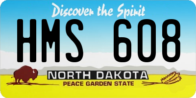 ND license plate HMS608