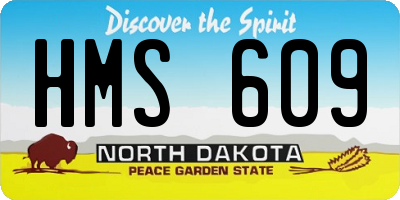 ND license plate HMS609