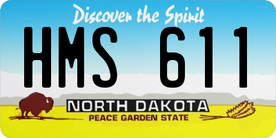 ND license plate HMS611