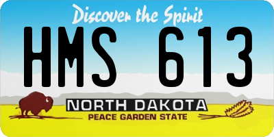 ND license plate HMS613