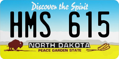 ND license plate HMS615