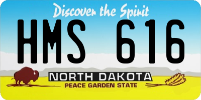 ND license plate HMS616