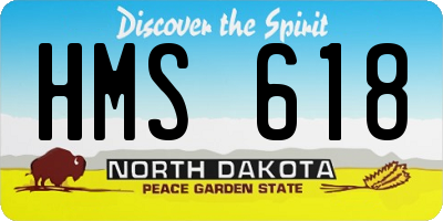 ND license plate HMS618