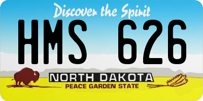 ND license plate HMS626