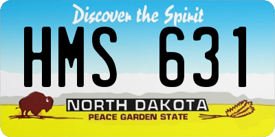 ND license plate HMS631