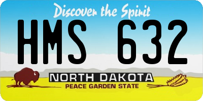 ND license plate HMS632