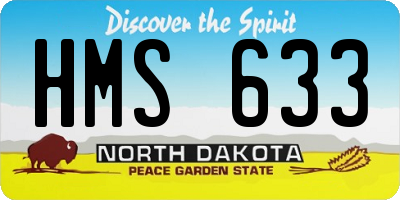 ND license plate HMS633