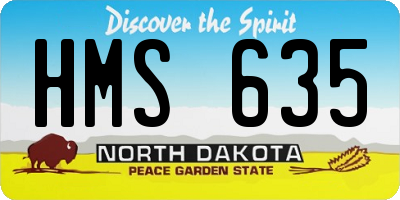 ND license plate HMS635