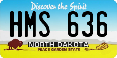 ND license plate HMS636