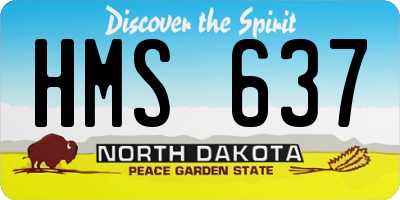 ND license plate HMS637