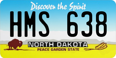 ND license plate HMS638