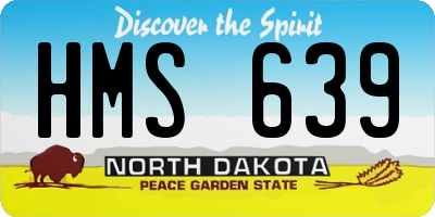 ND license plate HMS639