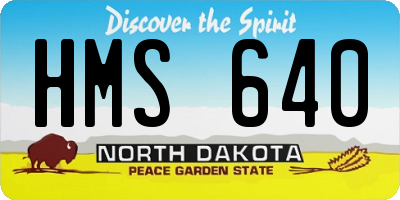 ND license plate HMS640