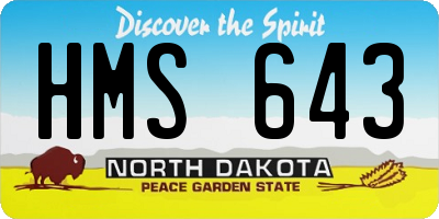 ND license plate HMS643