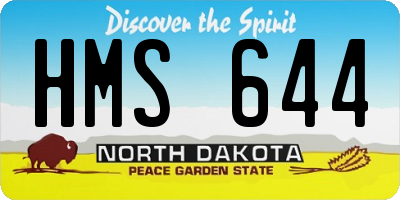 ND license plate HMS644