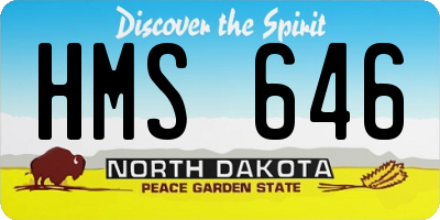ND license plate HMS646