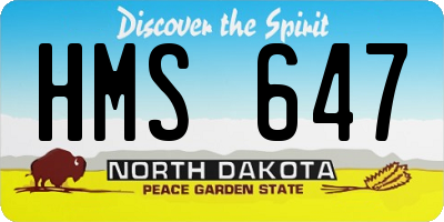 ND license plate HMS647