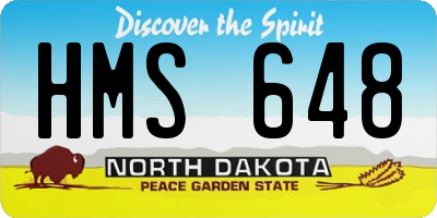 ND license plate HMS648