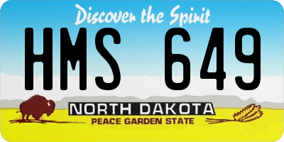 ND license plate HMS649