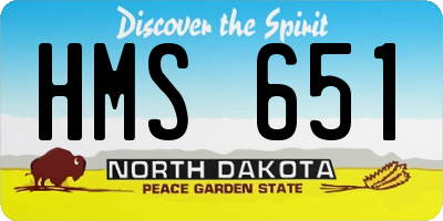 ND license plate HMS651