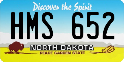 ND license plate HMS652