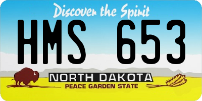 ND license plate HMS653