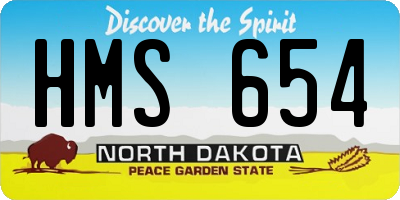 ND license plate HMS654
