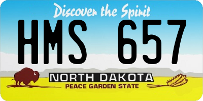 ND license plate HMS657