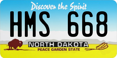 ND license plate HMS668