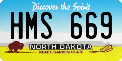 ND license plate HMS669