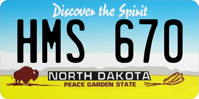 ND license plate HMS670