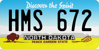 ND license plate HMS672