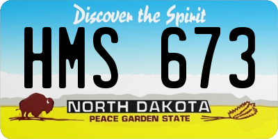ND license plate HMS673