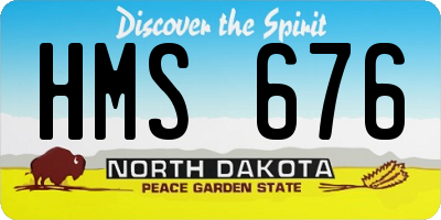 ND license plate HMS676