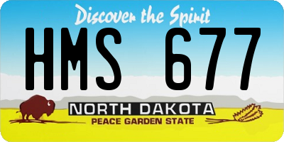 ND license plate HMS677