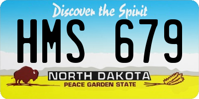 ND license plate HMS679