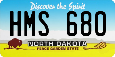ND license plate HMS680