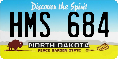 ND license plate HMS684