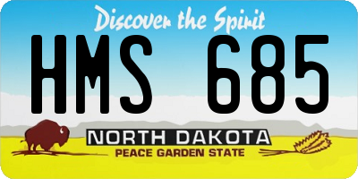 ND license plate HMS685