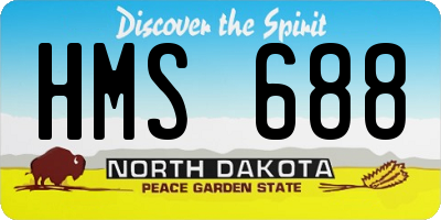 ND license plate HMS688