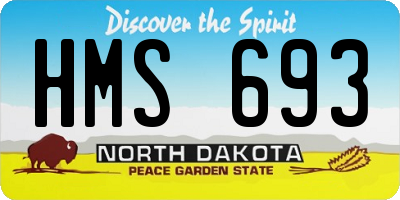 ND license plate HMS693