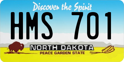 ND license plate HMS701