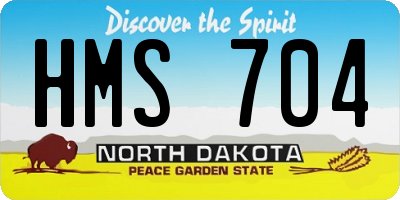 ND license plate HMS704