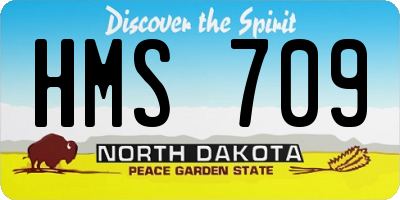 ND license plate HMS709