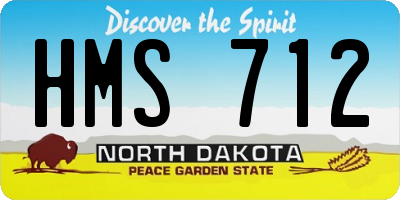 ND license plate HMS712