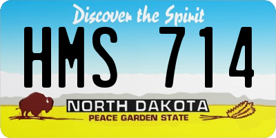 ND license plate HMS714