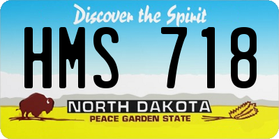 ND license plate HMS718